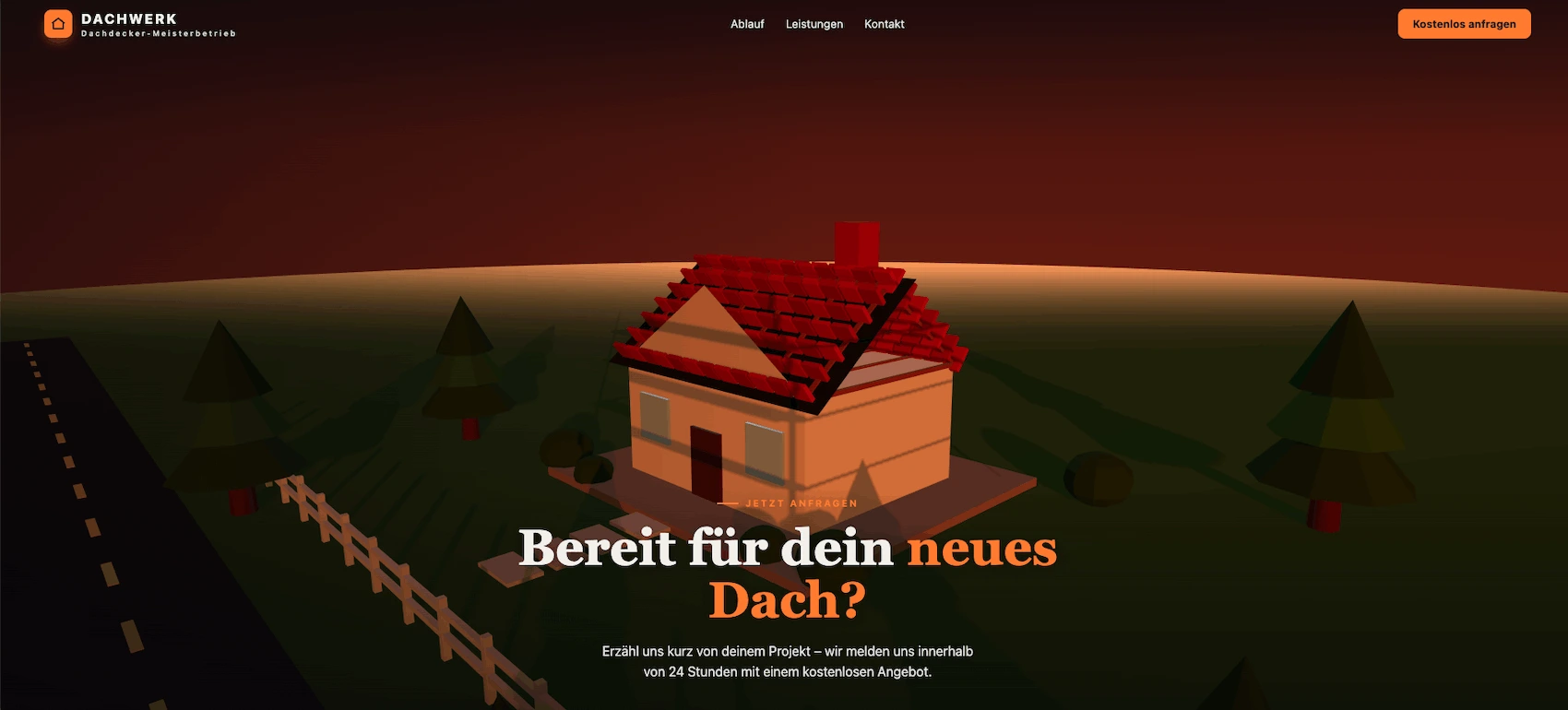 DACHWERK — das Dach entsteht Schritt für Schritt beim Scrollen