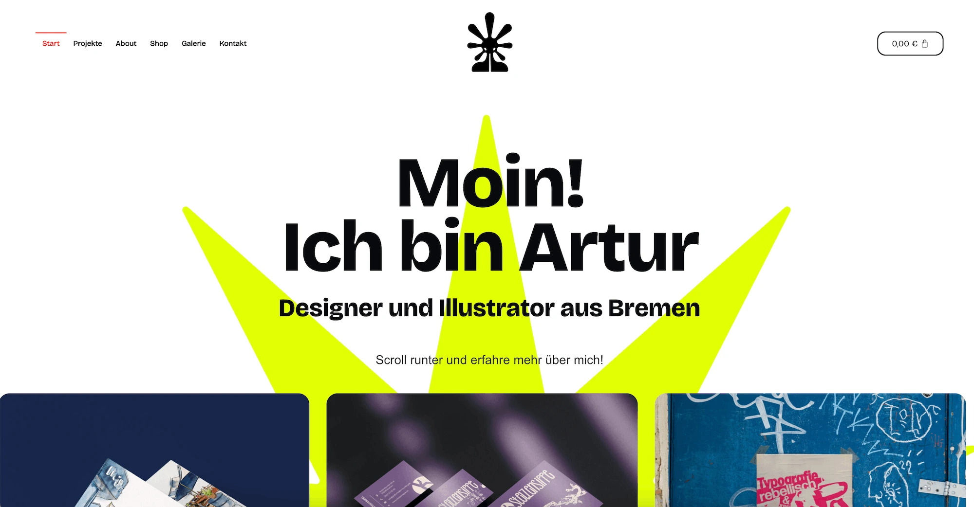 Portfolio-Website von Artur